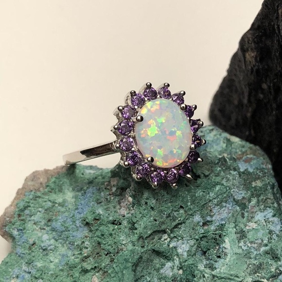 🔮Opal and Amethyst Ring - Picture 7 of 8